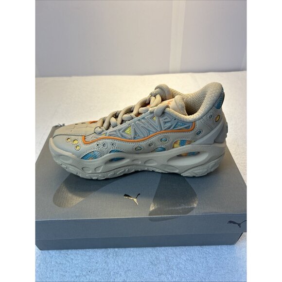 Puma La France RNR Sneakers Sand Orange Glo Aqua Multi Lace Up Men Size 8 NEW